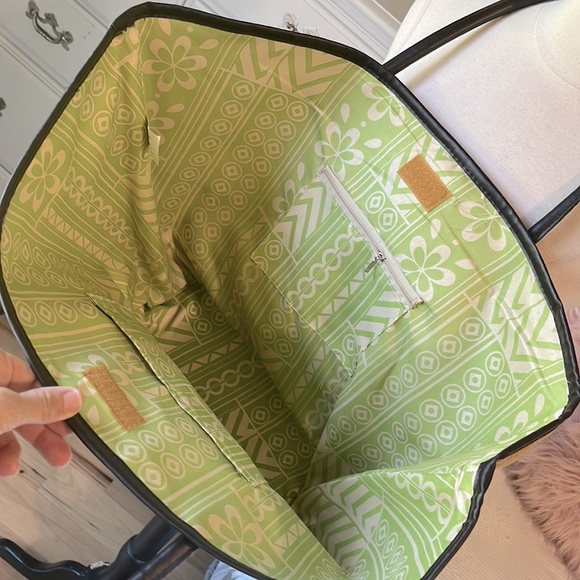 Beach Bag Large Straw Tote Lime - Picture 4 of 8